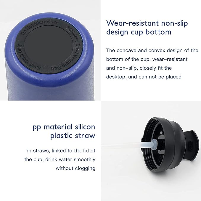 New Coffee Thermos with Dual Drink Sip and Straw
