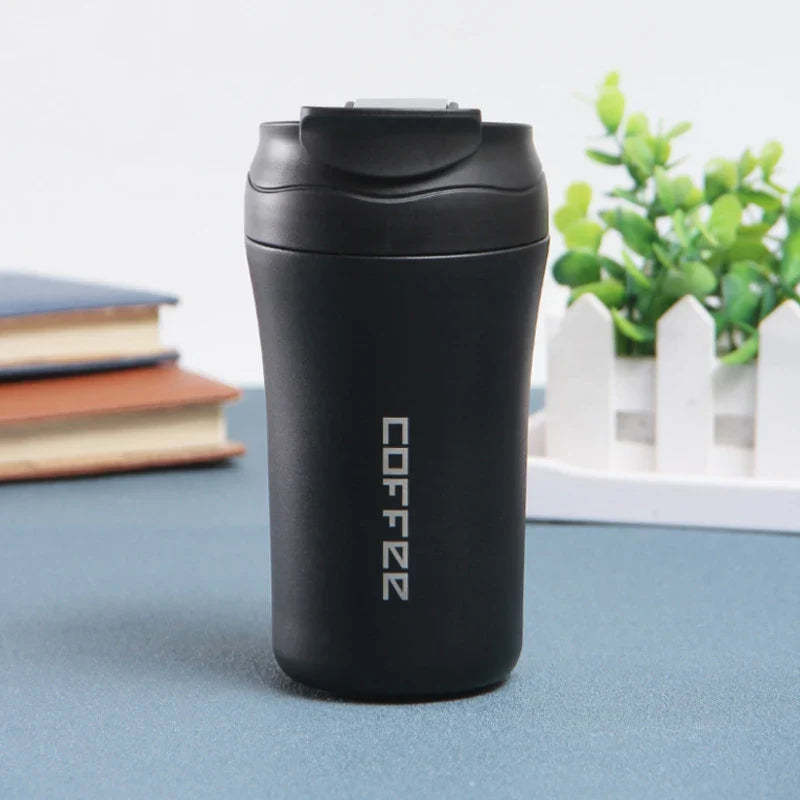 New Coffee Thermos with Dual Drink Sip and Straw