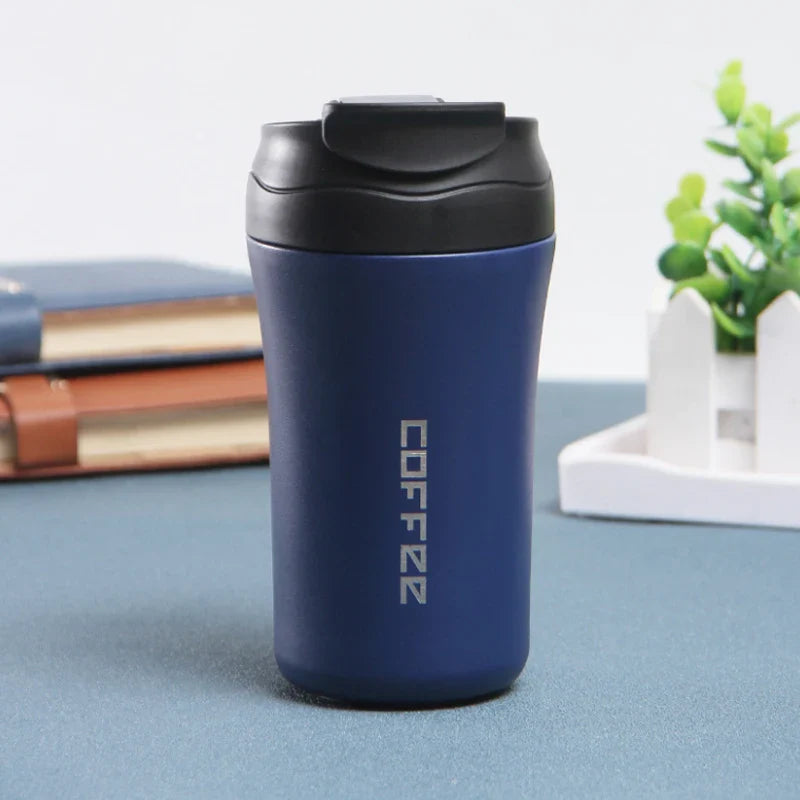 New Coffee Thermos with Dual Drink Sip and Straw