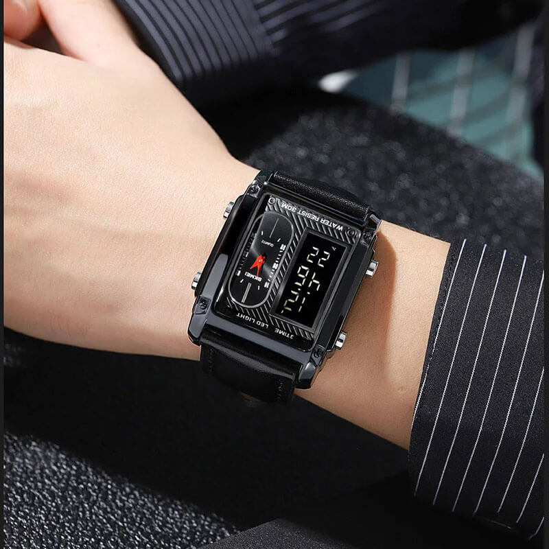 Men's SKMEl 8681 Casual Three Time (Digital Analog Luxury Watch)