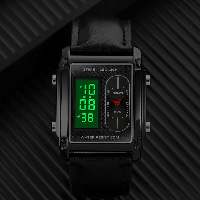 Men's SKMEl 8681 Casual Three Time (Digital Analog Luxury Watch)