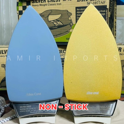 Silver Crest Dry Iron 1000W SC-1077AF | 2 Years Warranty | Non-Stick Heavy Weight Iron