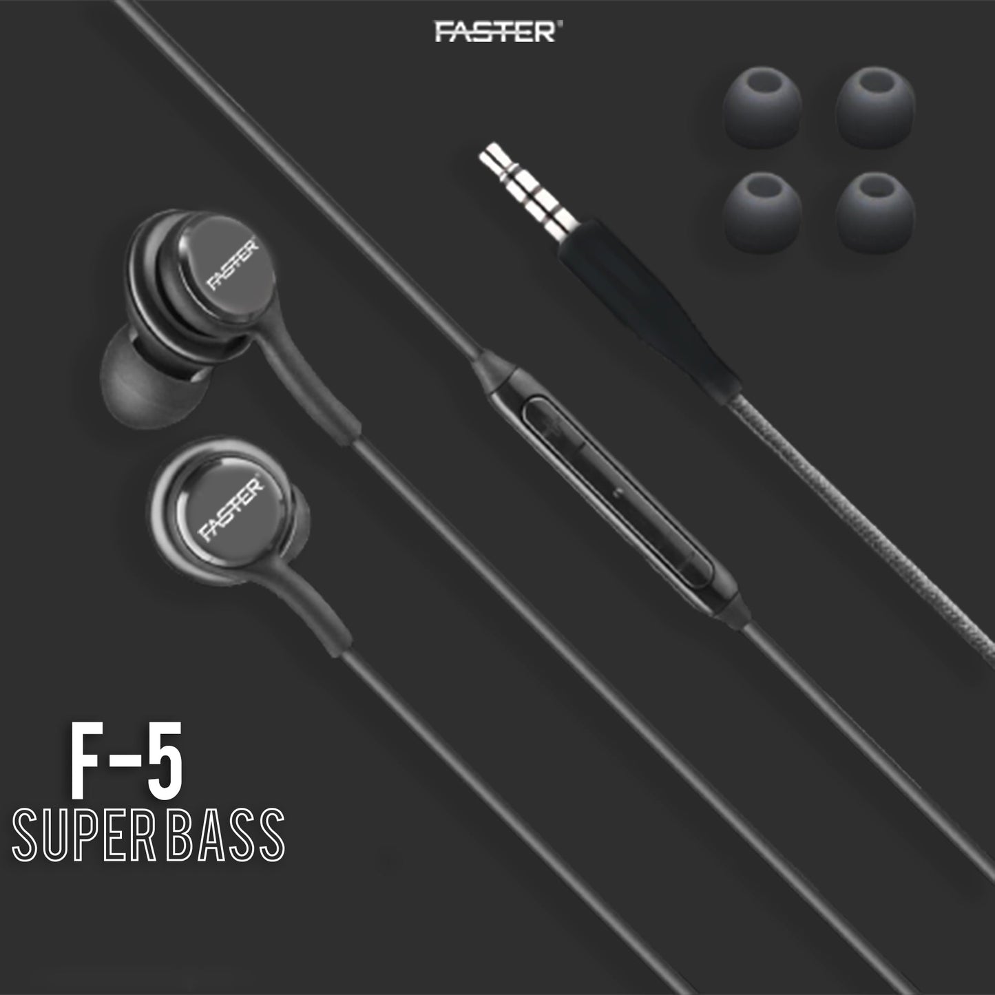 Faster F5 Widely Compatible Comfort Fit In-Ear Earphones With Clear Sound