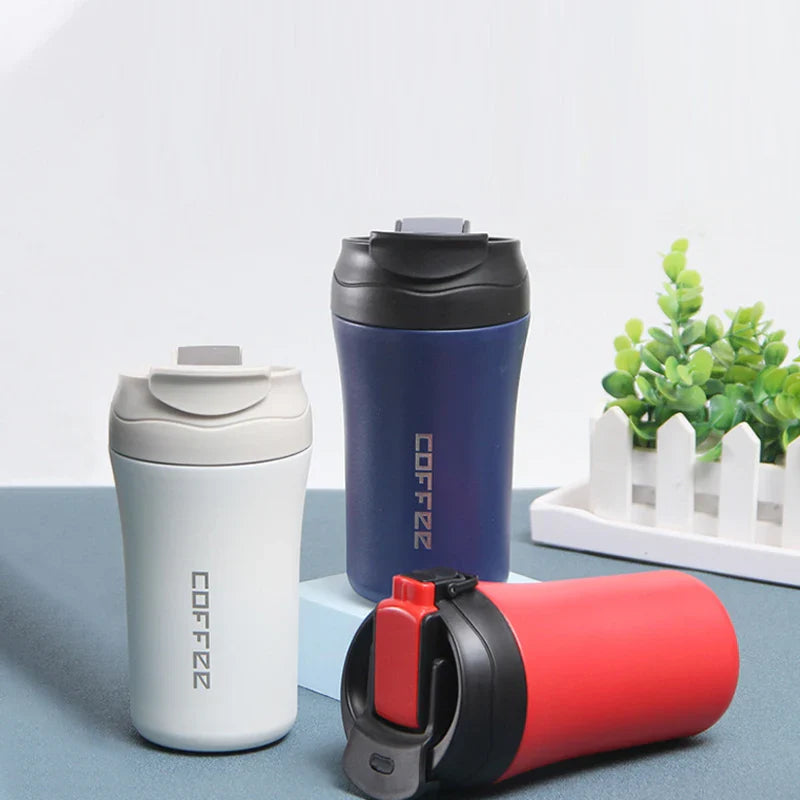 New  Coffee Thermos with Dual Drink Sip and Straw