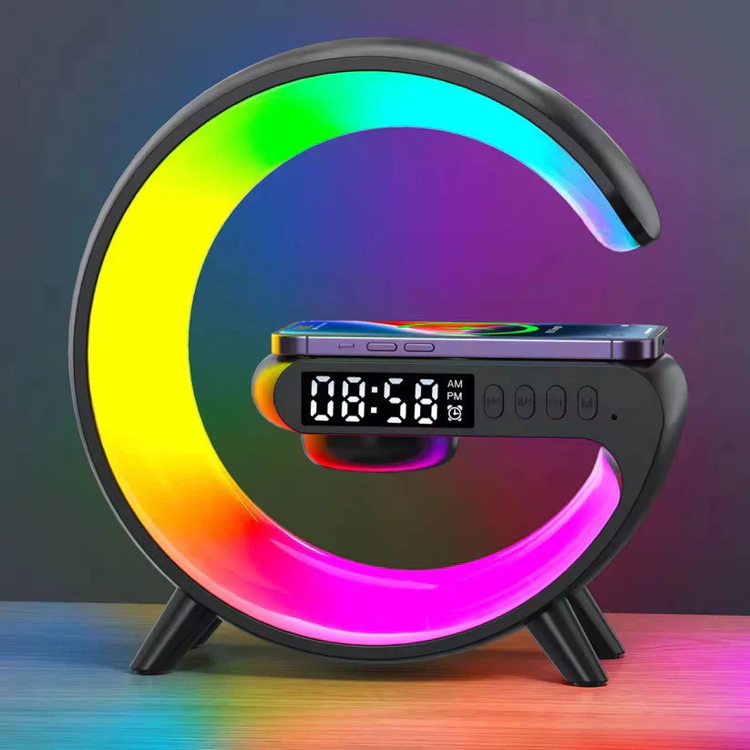 Mini G Type Wireless Charging Alarm Clock & Lamp