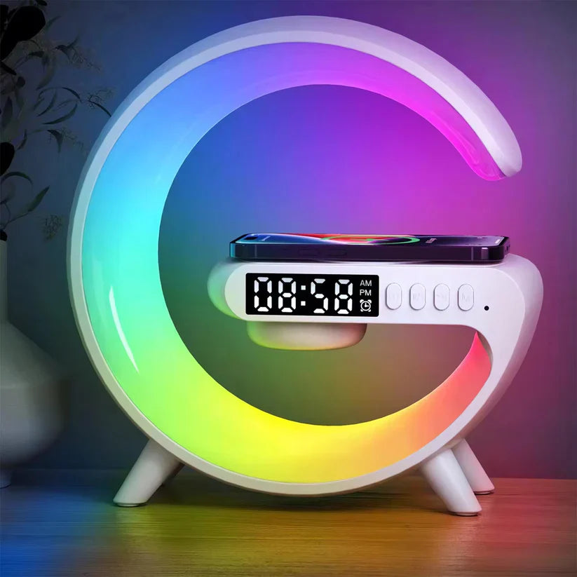 Mini G Type Wireless Charging Alarm Clock & Lamp