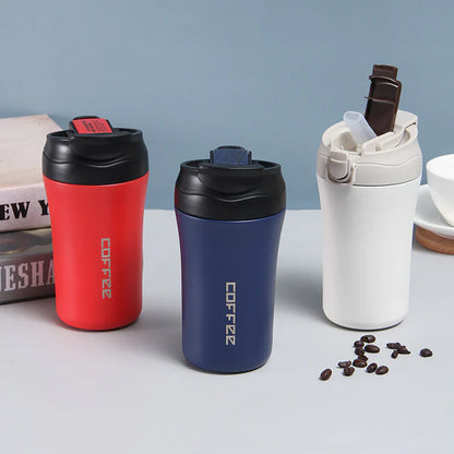 New  Coffee Thermos with Dual Drink Sip and Straw