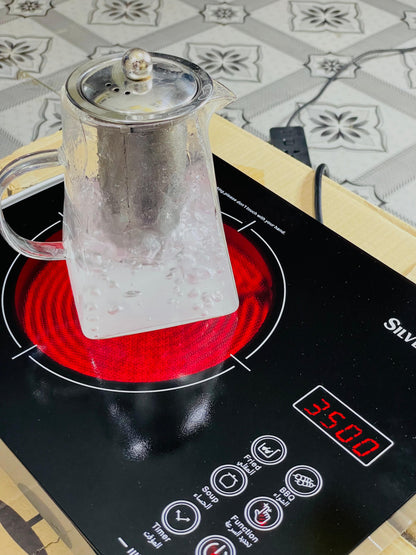 Silver Crest Electric Ceramic Hotplate | Adjustable Temperature Control | All Pots Compatible