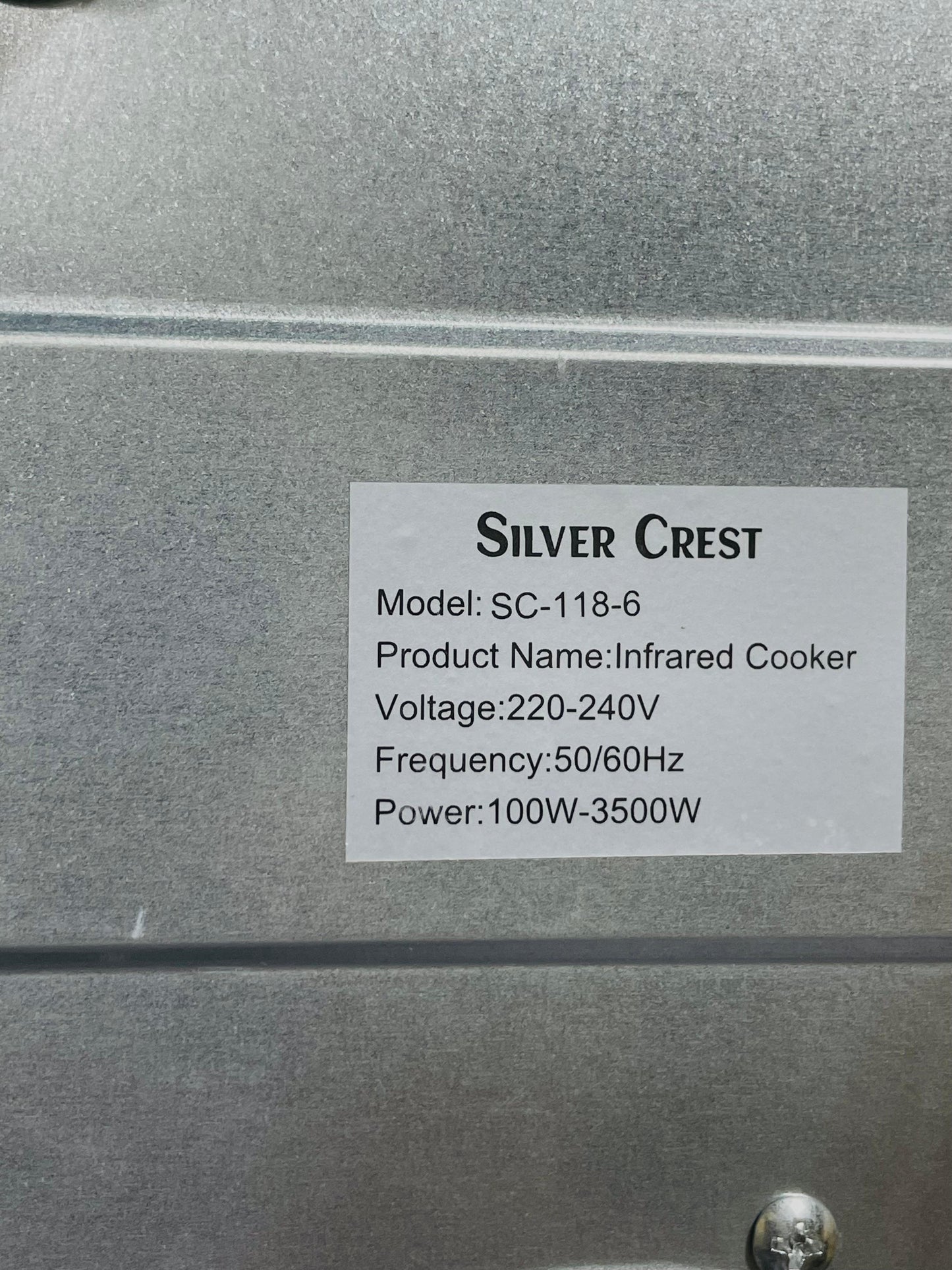 Silver Crest Electric Ceramic Hotplate | Adjustable Temperature Control | All Pots Compatible