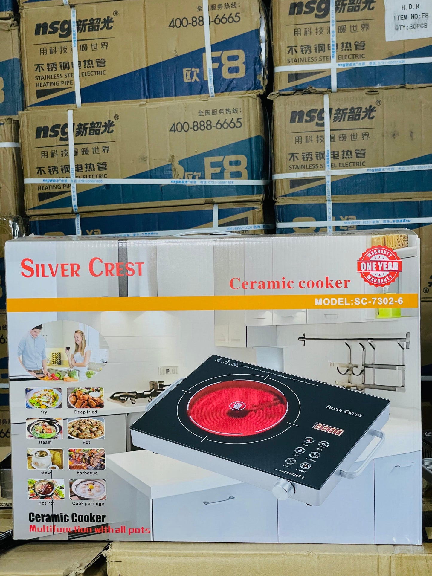 Silver Crest Electric Ceramic Hotplate | Adjustable Temperature Control | All Pots Compatible
