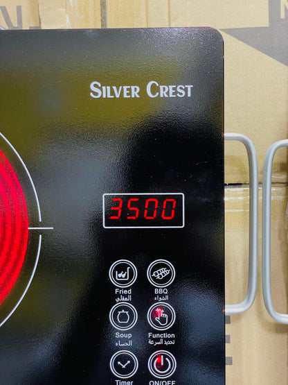 Silver Crest Electric Ceramic Hotplate | Adjustable Temperature Control | All Pots Compatible