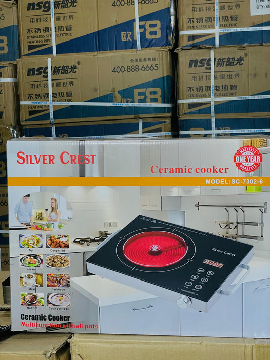 Silver Crest Electric Ceramic Hotplate | Adjustable Temperature Control | All Pots Compatible
