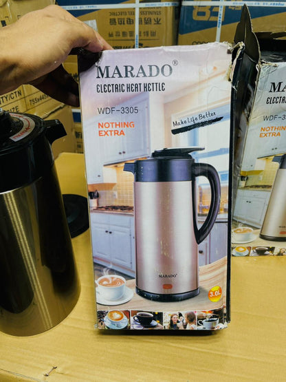 MARADO 3.5L Cordless Electric Kettle | Insulated Stainless Steel | 1000W Auto Shut-Off