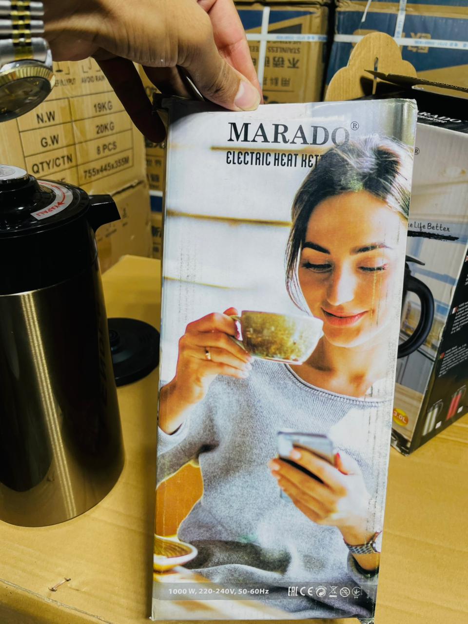 MARADO 3.5L Cordless Electric Kettle | Insulated Stainless Steel | 1000W Auto Shut-Off
