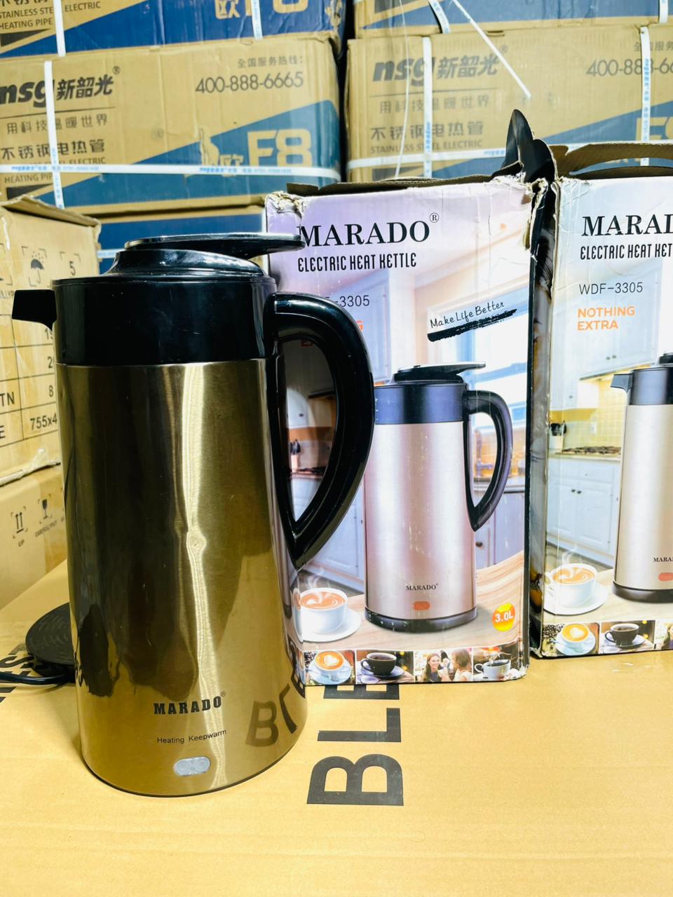 MARADO 3.5L Cordless Electric Kettle | Insulated Stainless Steel | 1000W Auto Shut-Off