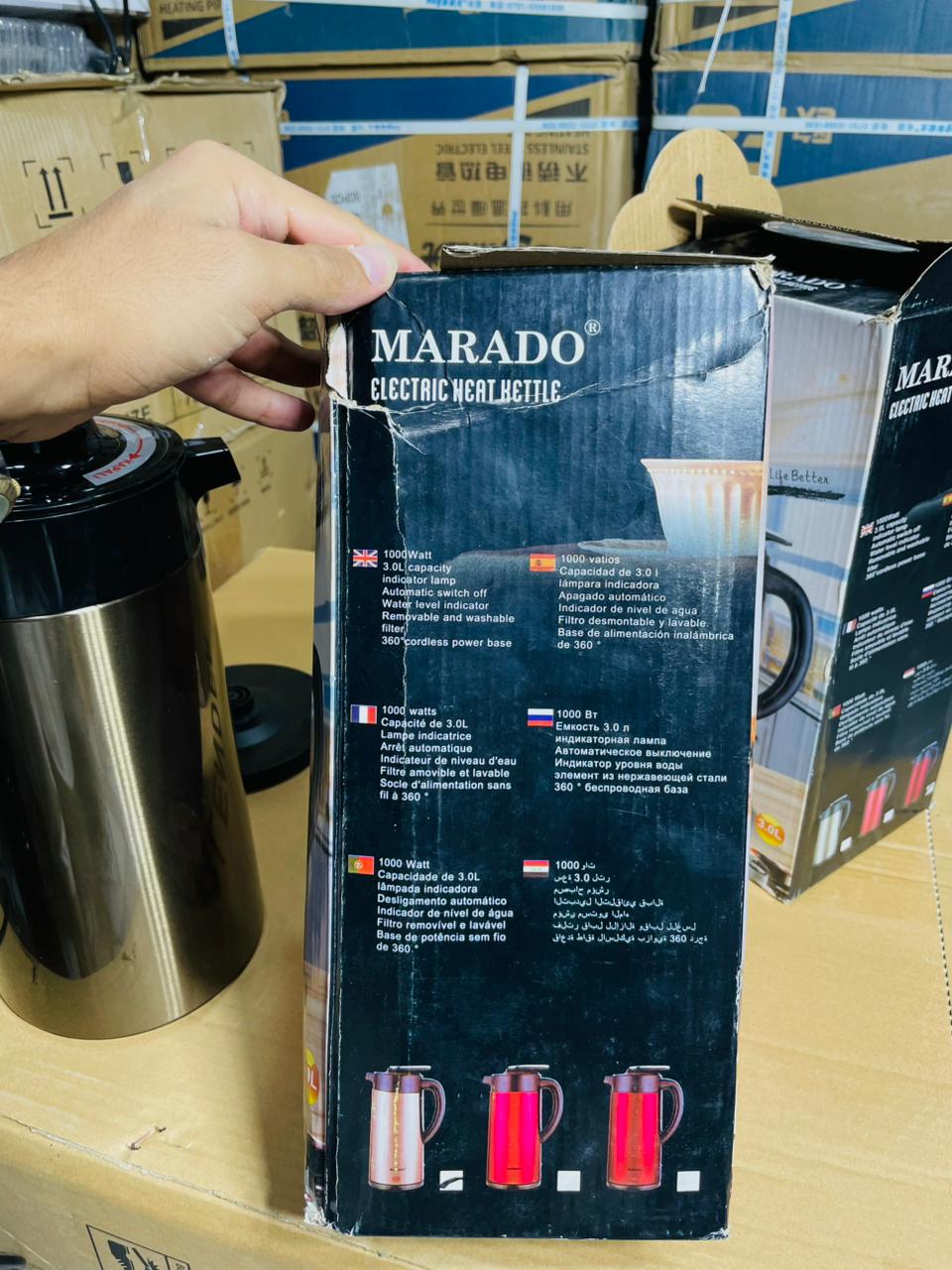 MARADO 3.5L Cordless Electric Kettle | Insulated Stainless Steel | 1000W Auto Shut-Off