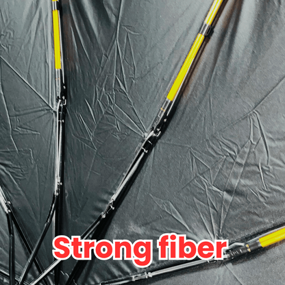 UV Protective Windproof Folding Umbrella with LED Light - Imported Quality with Leather Pouch