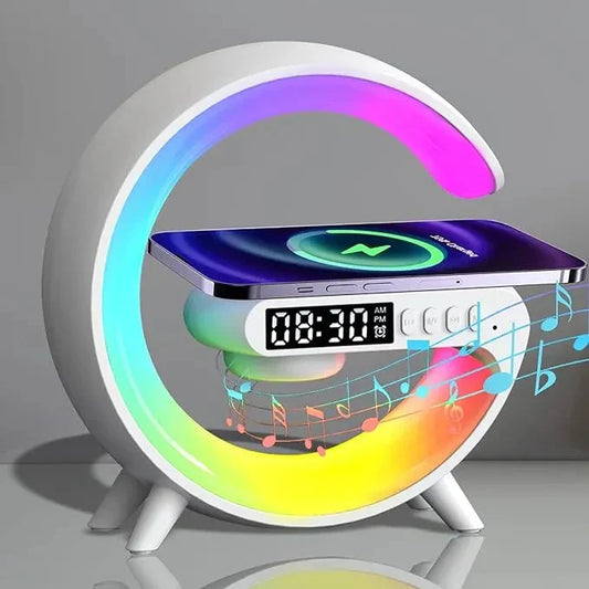 Mini G Type Wireless Charging Alarm Clock & Lamp