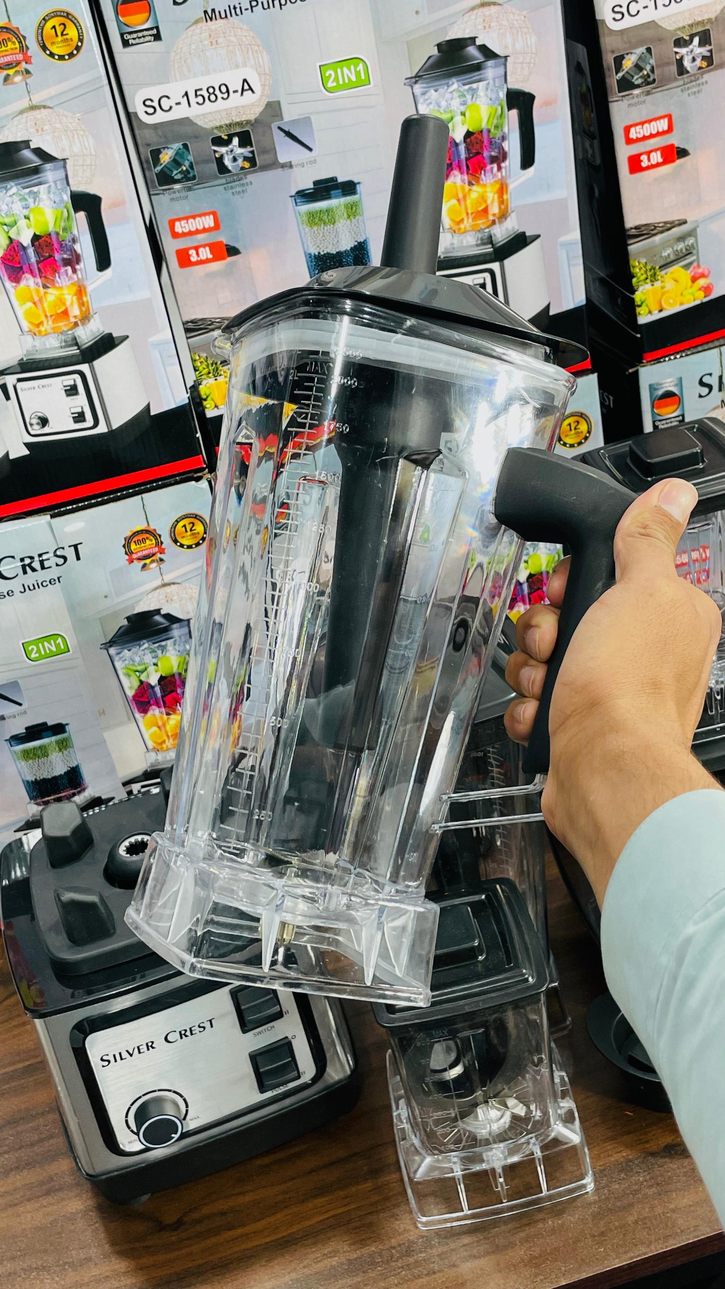 Silver Crest 2-in-1 Heavy Duty Blender & Grinder (2L Family Jar) – Crush, Blend & Grind in Seconds