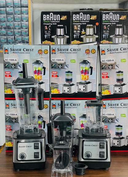 Silver Crest 2-in-1 Heavy Duty Blender & Grinder (2L Family Jar) – Crush, Blend & Grind in Seconds